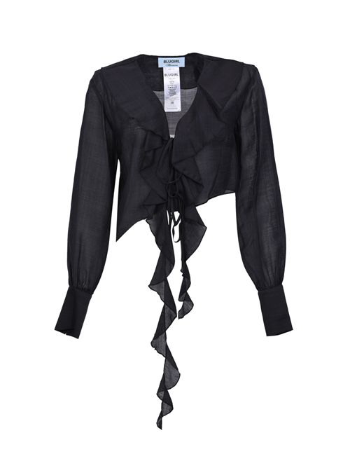 Blusa cropped in lyocell con volant BLUGIRL | RA6099 T486A93713